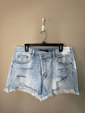 Aeropostale Light Blue Distressed Denim Jean Shorts SZ 14